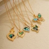 A high-end necklace with a unique 18K gold zircon, abalone, shell heart and heart-shaped planet, featuring cross-border designs from Europe and America Specification image